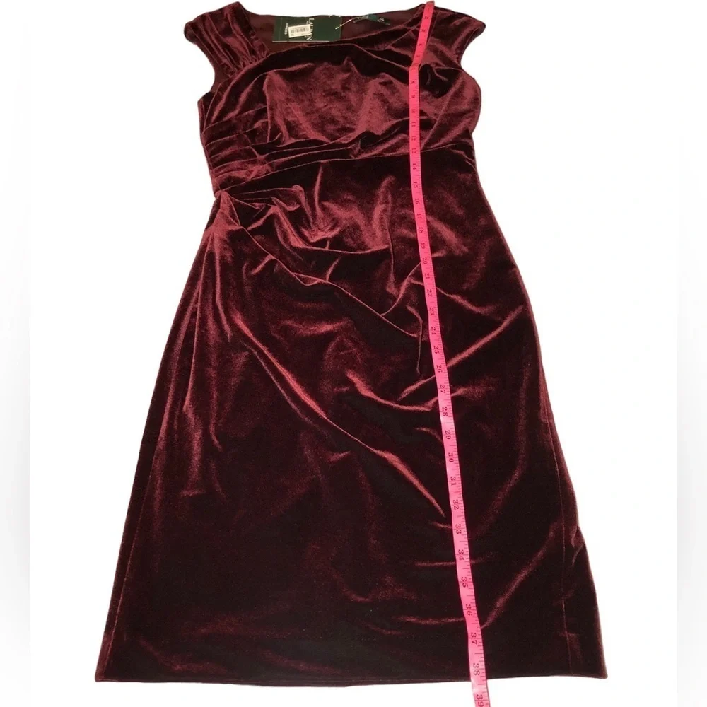 LAUREN RALPH LAUREN sleeveless Stretch-Velvet Sheath Dress size 2